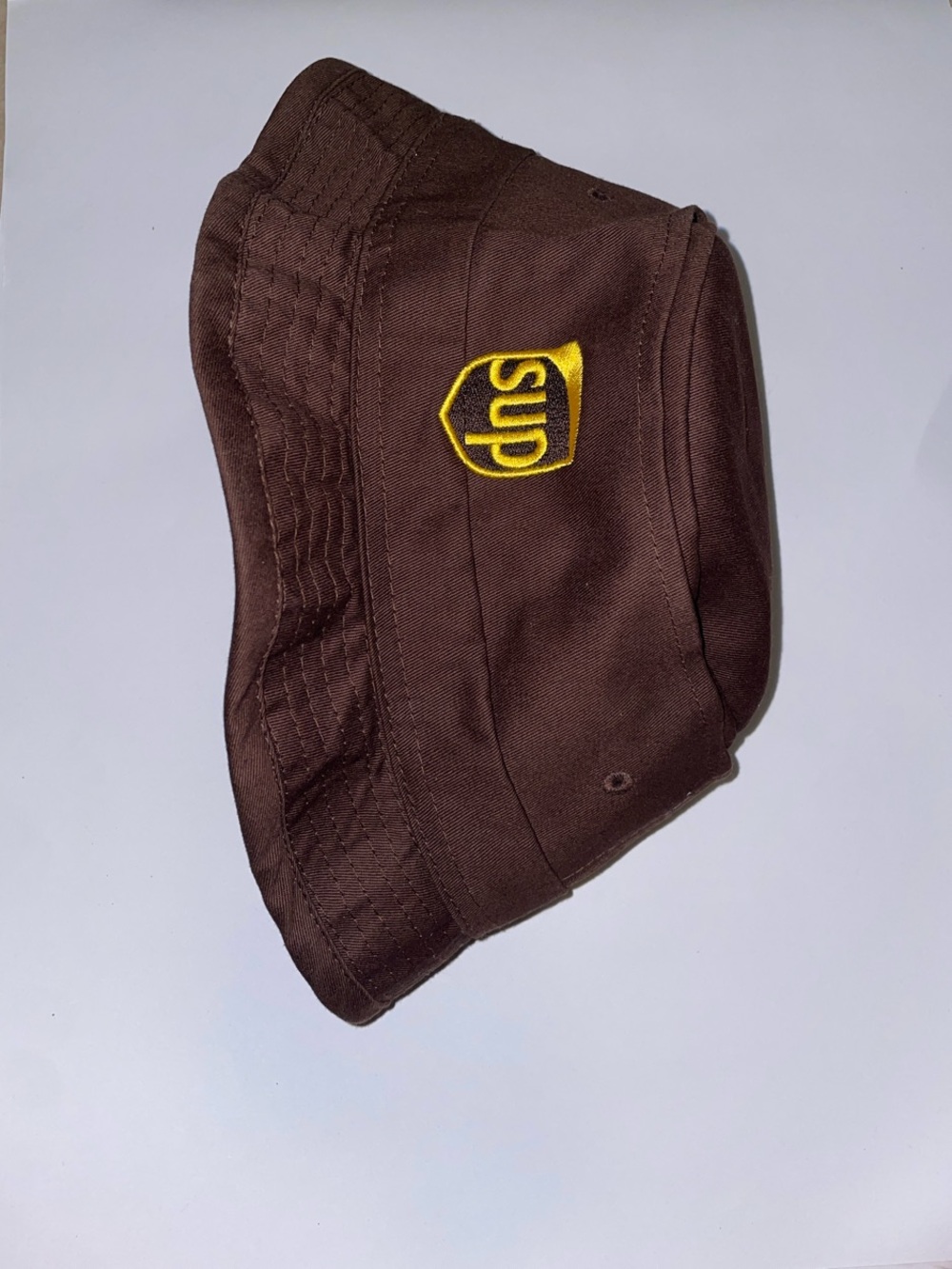 SUP Brown Bucket Hat with Yellow Logo Embroidery